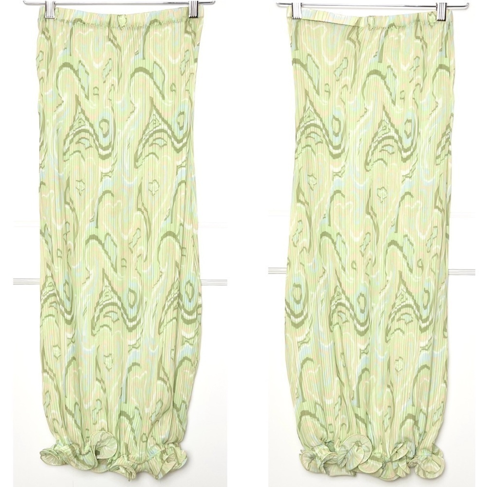 RONNY KOBO Pleated Swirl Print Ruffle Hem Y2K Fairycore Coquette Girl Skirt‎ XS - Picture 4 of 9